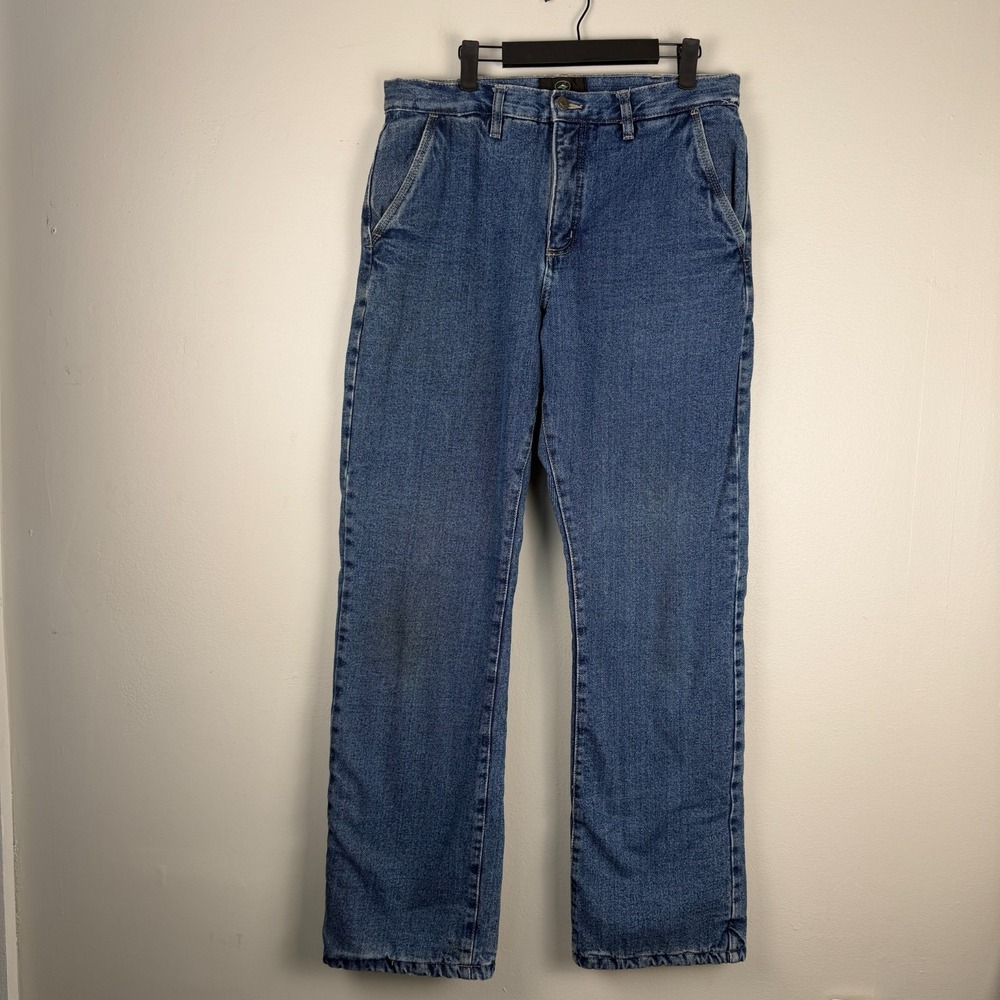 RedHead Jeans Men 33X34 (32x31) Blue Denim Straight Leg Thinsulate Medium Wash